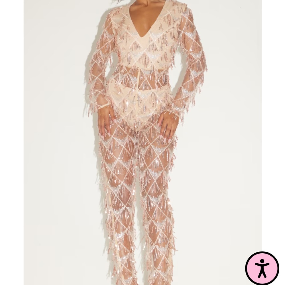 Sequins tassel jumpsuit